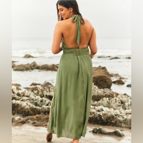 Abercrombie & Fitch Plunge Halter Maxi - Picture 2 of 5